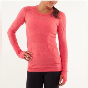 Lululemon Swiftly Tech long sleeve top heathered red size 8